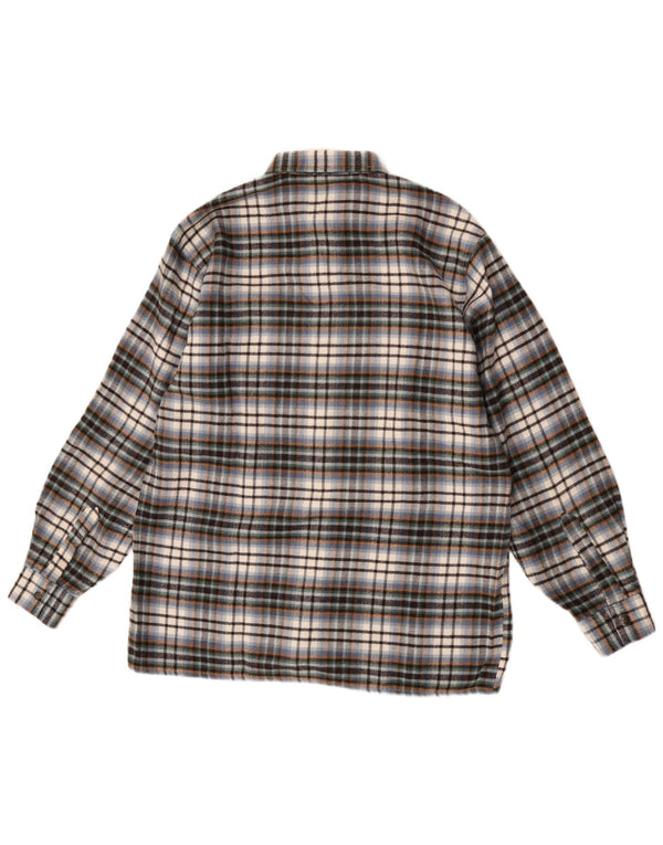 Koszula męska w stylu vintage, duża, wielobarwna, wełniana krata