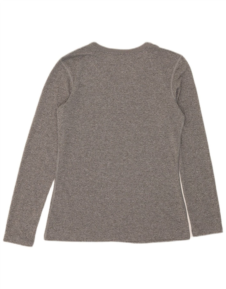 Damski top NIKE Dri Fit z długim rękawem, UK 10, mały, szary, nakrapiany poliester