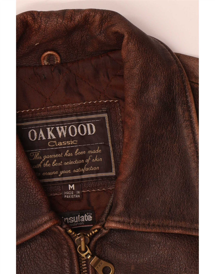 Męska kurtka skórzana Oakwood UK 38 Średni brąz