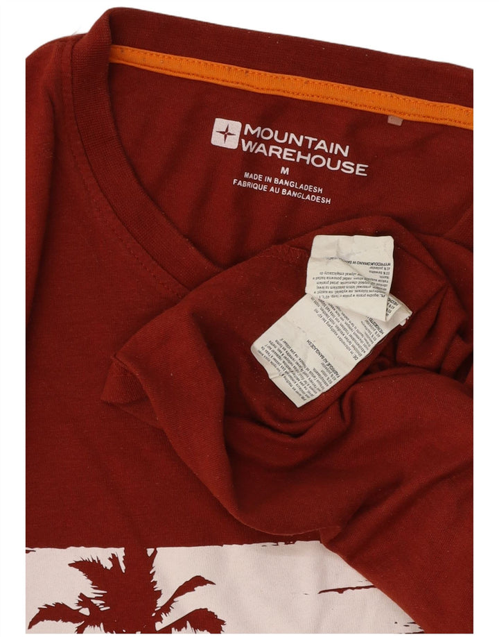 Męska koszulka z grafiką MOUNTAIN WAREHOUSE, bawełniana, średnia czerwona