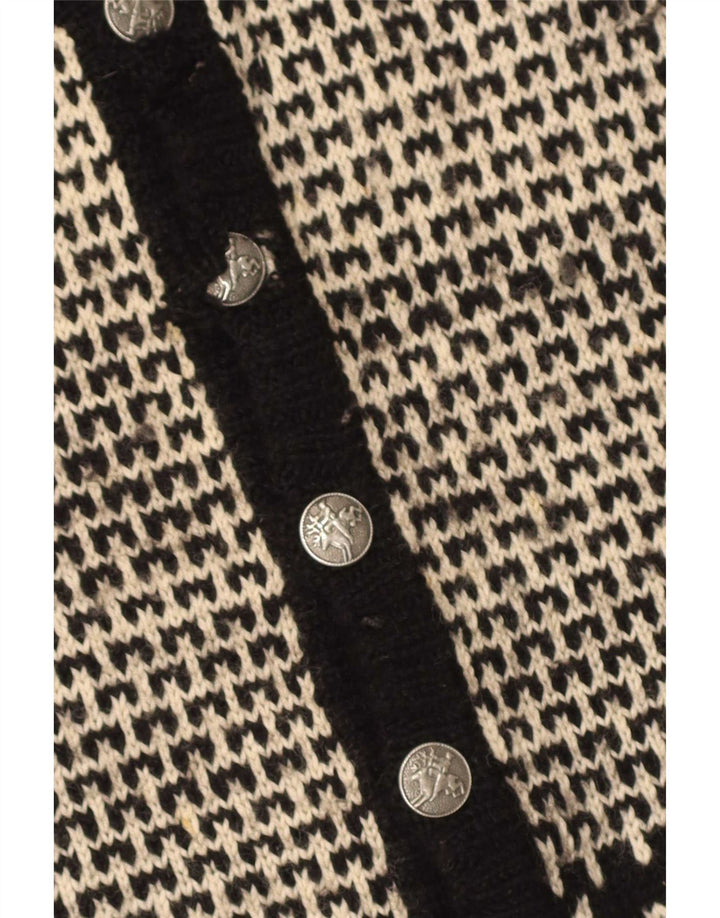 Vintage męski sweter rozpinany XL, czarny Fair Isle