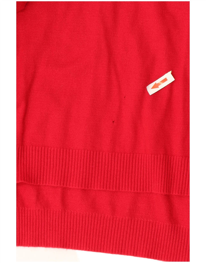 Vintage damski sweter oversize z dekoltem w łódkę UK 10 Small Red