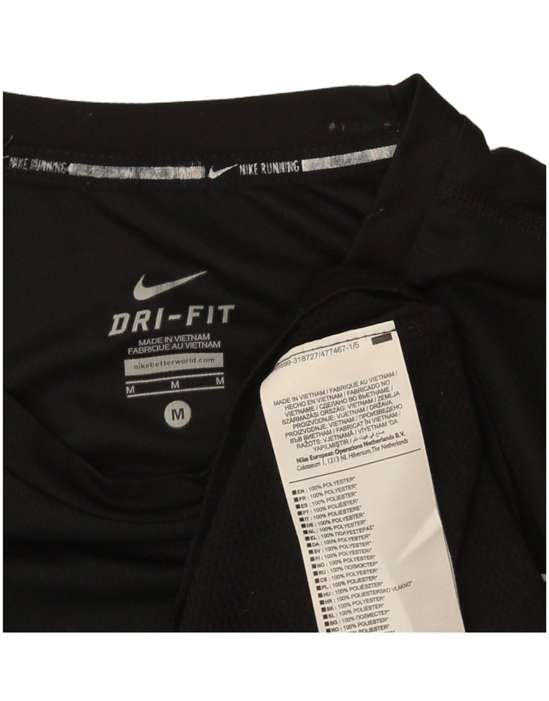 Męska koszulka Nike Dri Fit Top, średnia, czarna, poliestrowa, sportowa