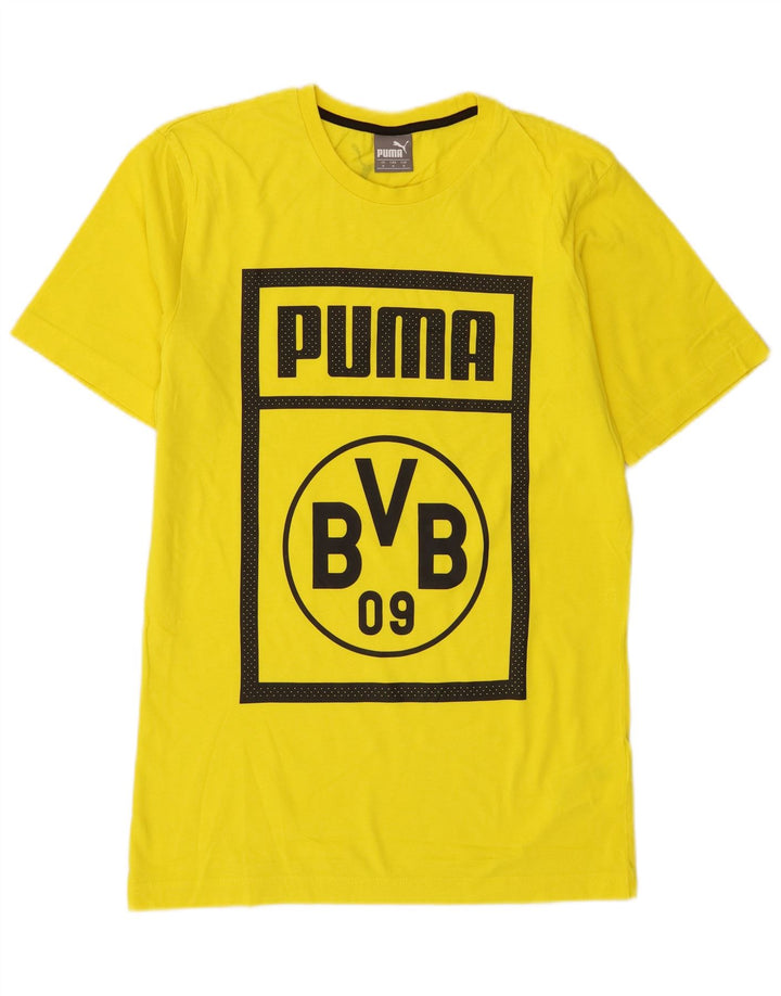Męska koszulka z grafiką Puma, średnia żółta bawełna