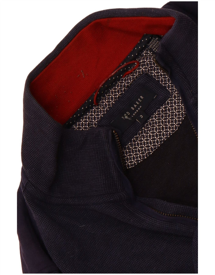 Męski sweter Ted Baker z zamkiem błyskawicznym, rozmiar 3, średni granatowy