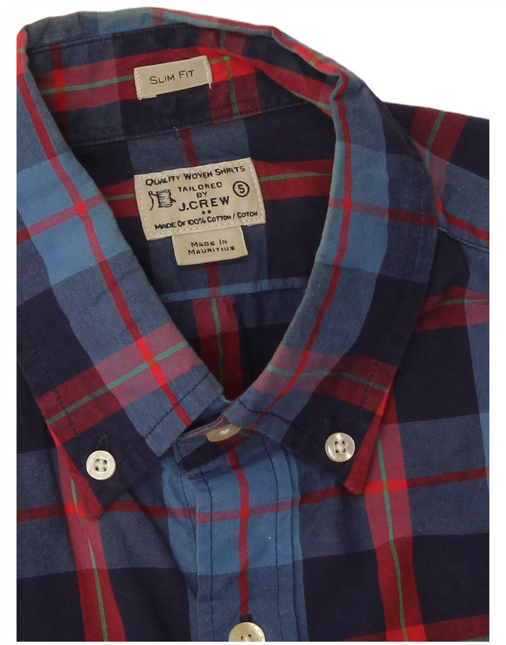 Koszula męska J. Crew Slim Fit, mała, bawełniana, granatowa w kratkę