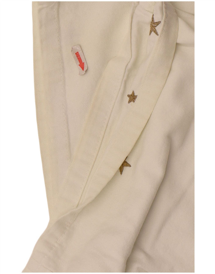 Damskie spodenki jeansowe w stylu vintage IT 42 Medium W30 Biała geometryczna bawełna