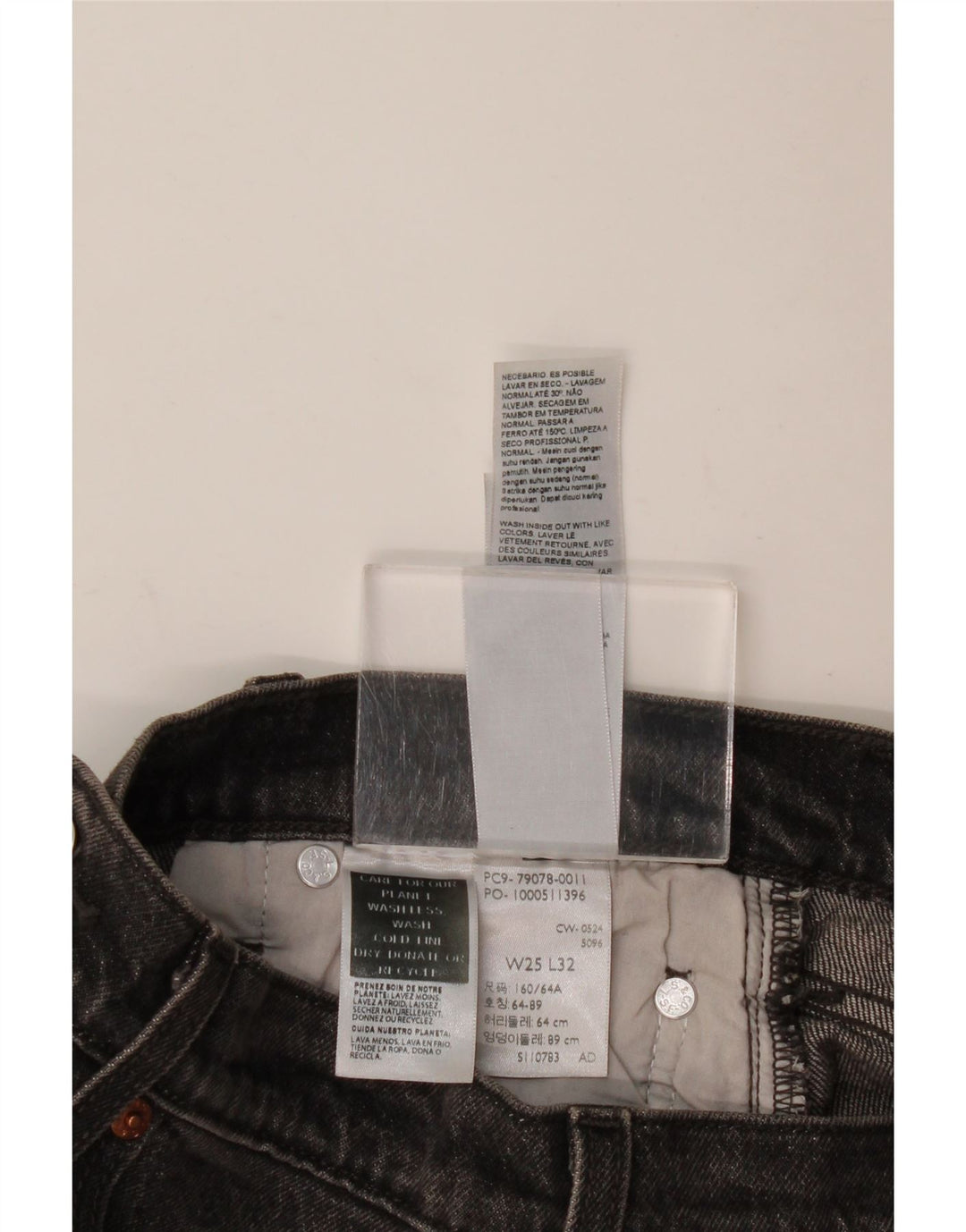 Damskie jeansy LEVI'S Ribcage Straight W25 L32 Szara bawełna