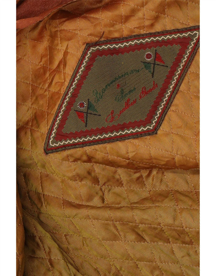 Zamszowy płaszcz damski w stylu vintage, UK 18 XL, brązowy