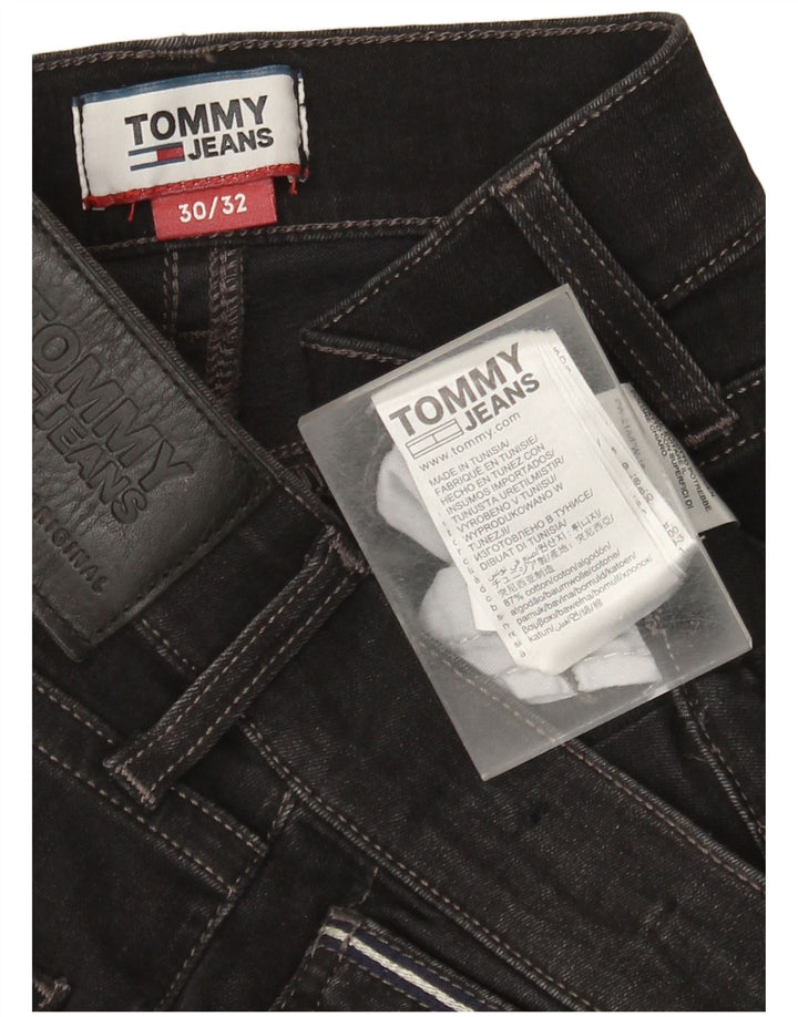 Męskie jeansy slim fit Tommy Hilfiger W30 L32 Czarne bawełniane