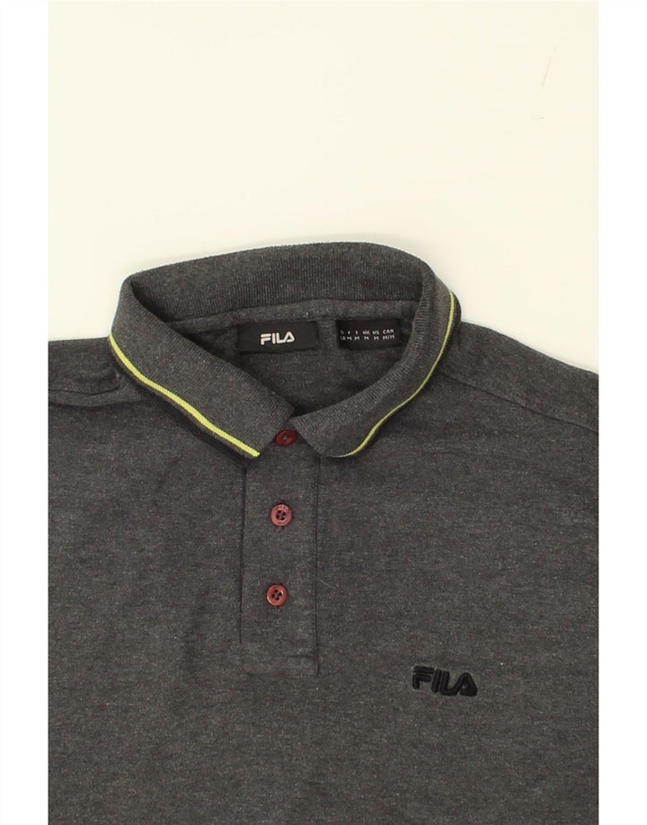 FILA Mens Polo Shirt Medium Grey Cotton Vintage Fila and Second-Hand Fila from Messina Hembry 