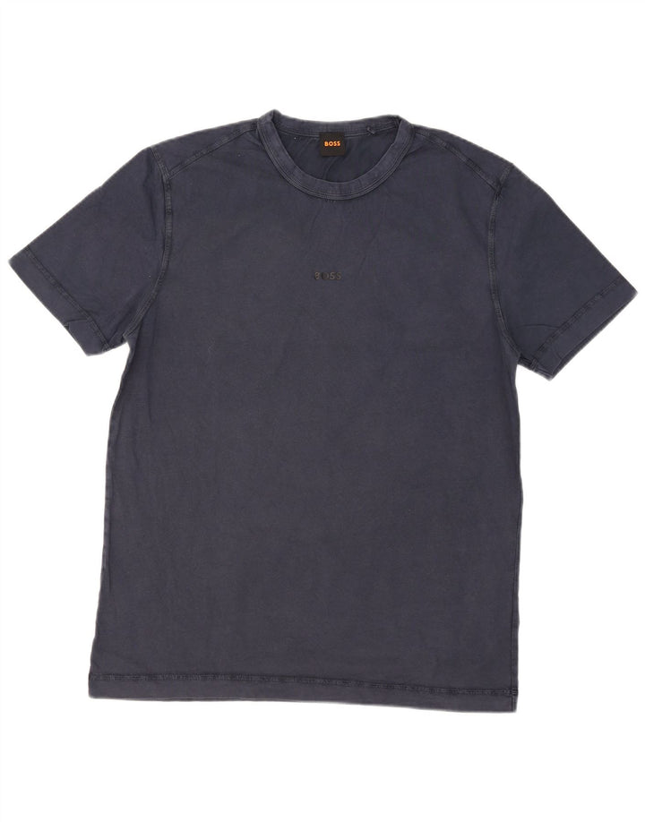 T-shirt męski Hugo Boss, średni, granatowy, bawełniany