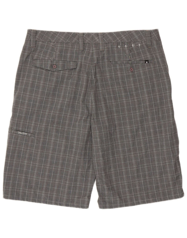 Męskie spodenki chino Hurley W36, duże, szare, z poliestru w pepitkę