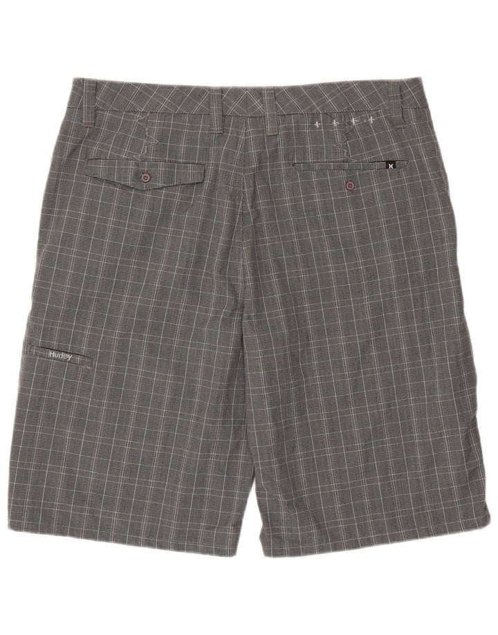Męskie spodenki chino Hurley W36, duże, szare, z poliestru w pepitkę