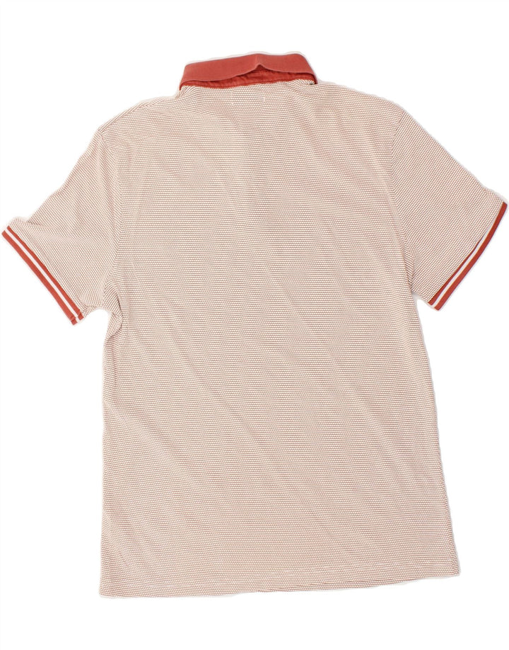 JULES Mens Slim Polo Shirt Large Red Striped Vintage Jules and Second-Hand Jules from Messina Hembry 