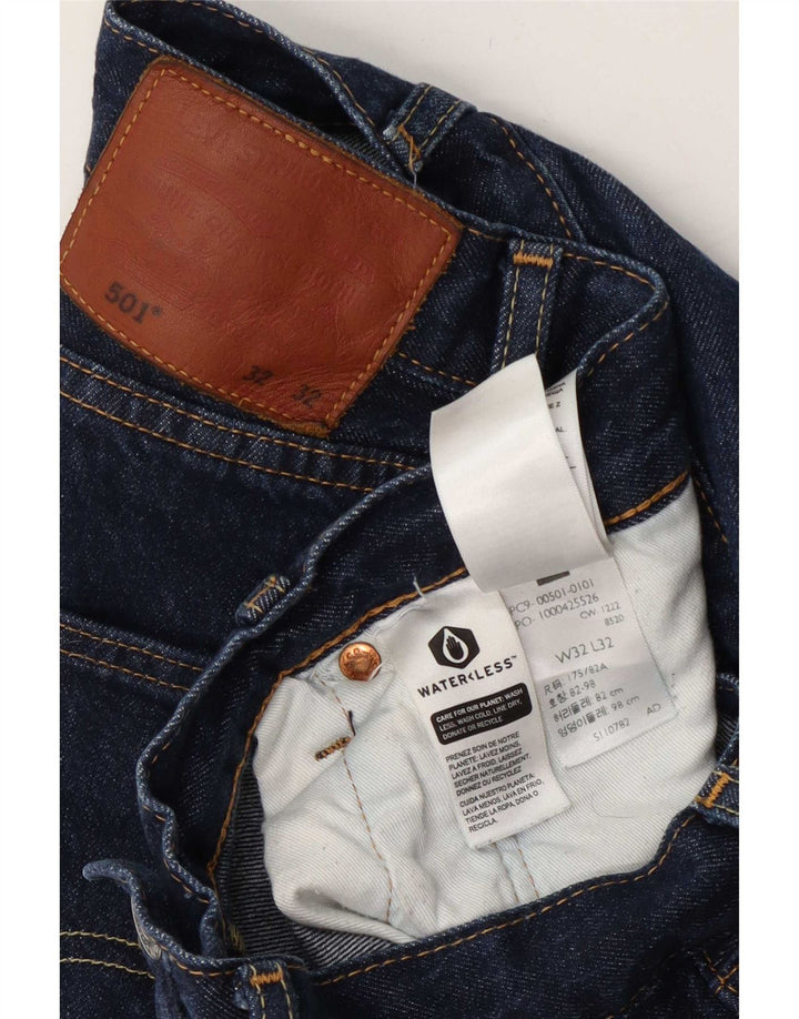 Męskie dżinsy Levi's 501 Straight W32 L32 Granatowa bawełna