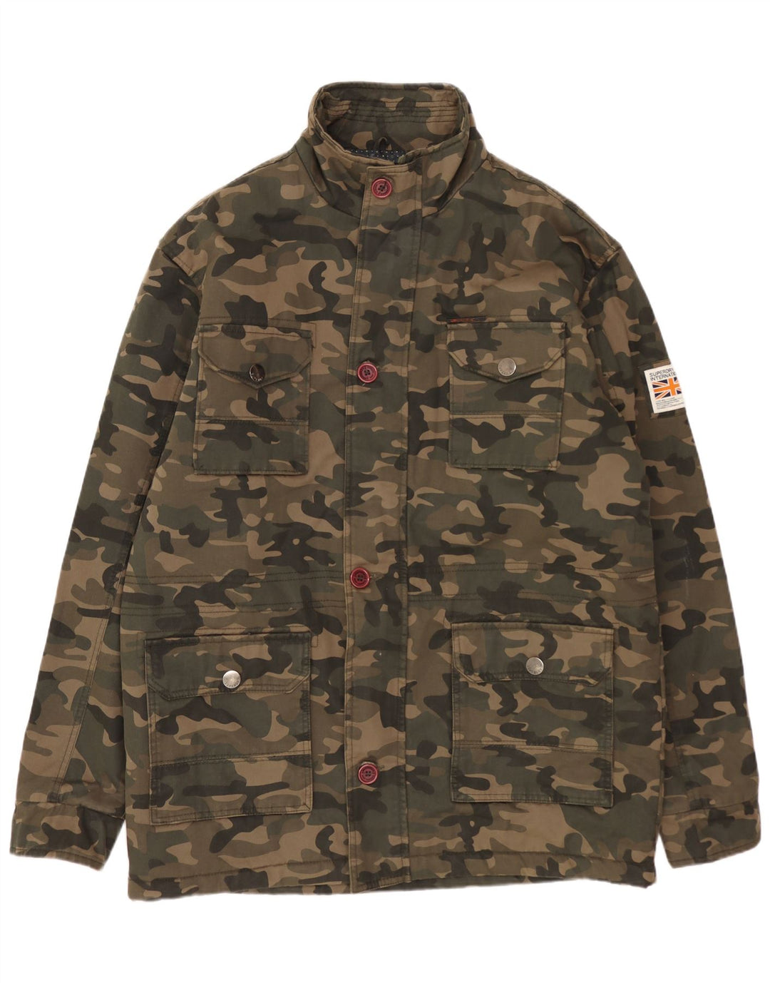 Męska kurtka użytkowa SUPERDRY UK 44 2XL Khaki, nylon w kamuflażu
