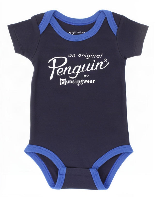 Body chłopięce z grafiką Penguin w wieku 0-3 miesięcy, granatowe