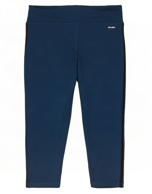 Damskie legginsy Adidas Capri UK 12/14 Średni niebieski poliester