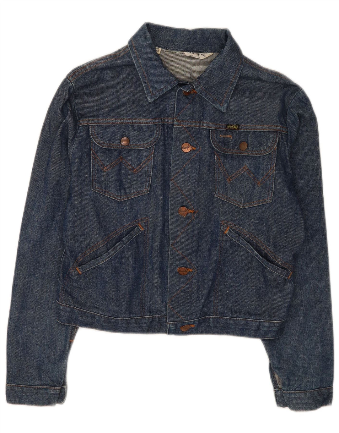 Damska kurtka jeansowa Wrangler Crop UK 14, kolor średni niebieski