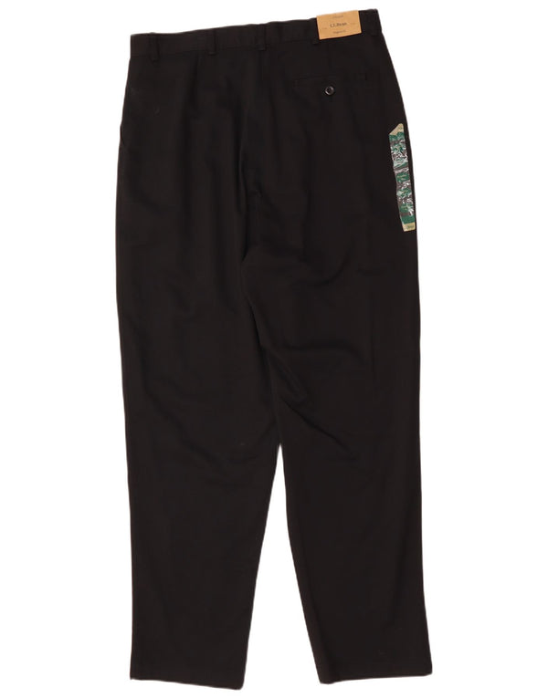 L.L.BEAN Womens Original Fit Chino Trousers UK 16 2XL W32 L30 Navy Blue