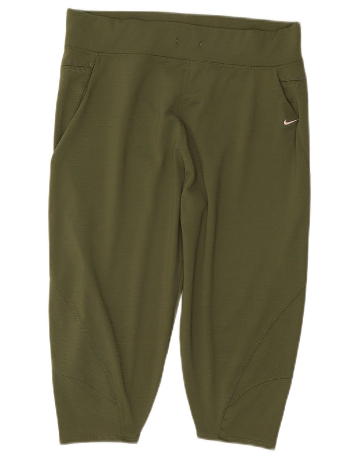 Damskie spodenki sportowe Nike Bermudy UK 8/10, małe, zielone, poliestrowe