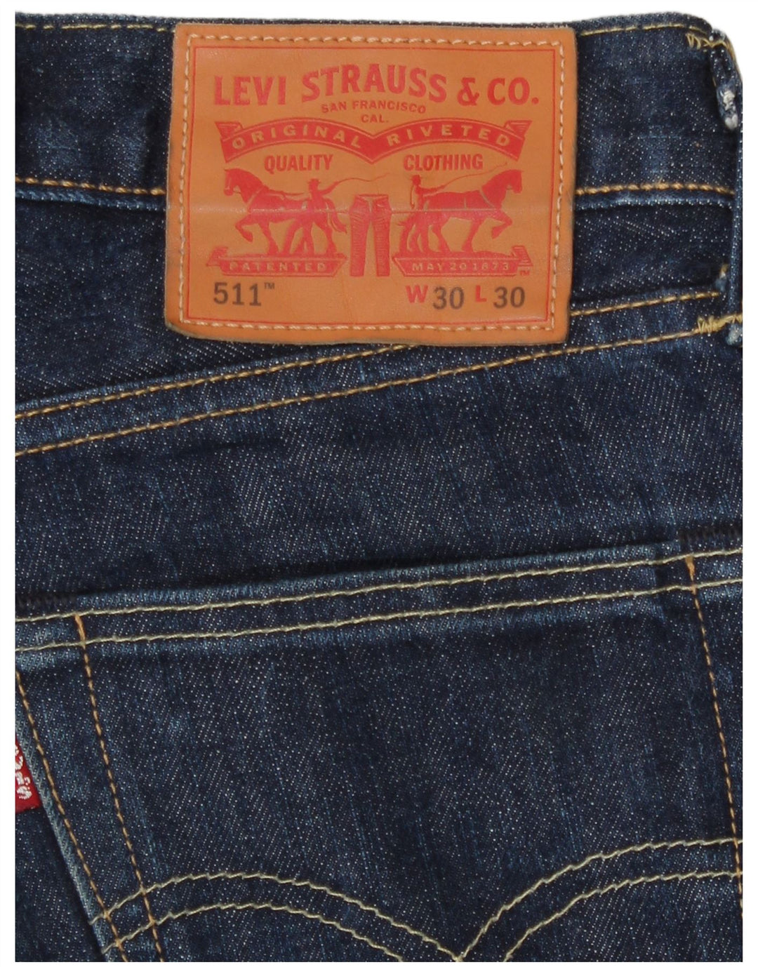 Męskie jeansy Levi's 511 Slim W30 L30 Granatowa bawełna