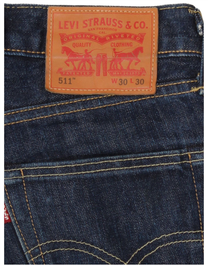 Męskie jeansy Levi's 511 Slim W30 L30 Granatowa bawełna