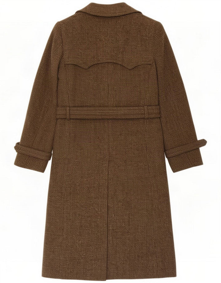 Facis Męski dwurzędowy płaszcz UK 36 Small Brown Houndstooth