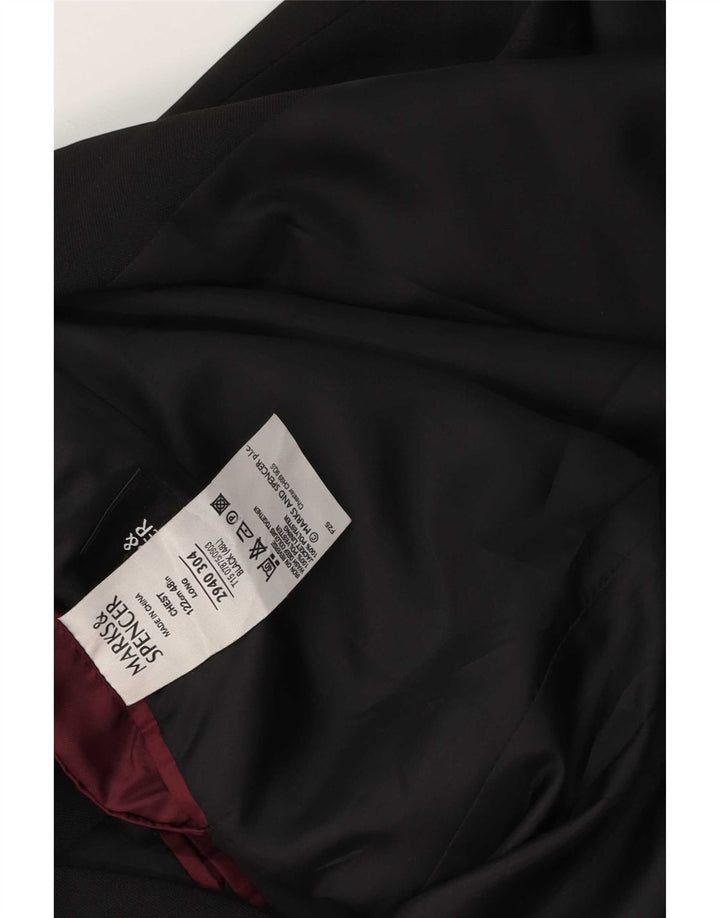 Marks & Spencer Męska marynarka zapinana na 3 guziki UK 48 2XL Czarny poliester
