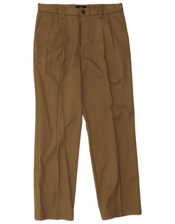 Dockers Mens Classic Fit Pegged Chino Trousers W32 L32 Beige Cotton