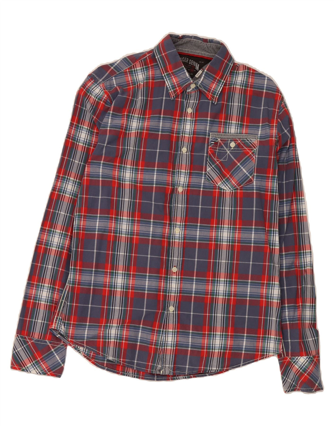 TOMMY HILFIGER Mens Shirt Medium Red Check Cotton Vintage Tommy Hilfiger and Second-Hand Tommy Hilfiger from Messina Hembry 