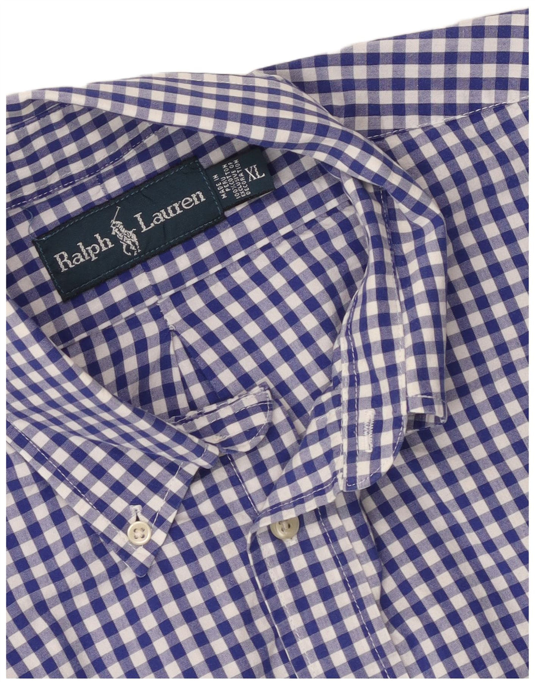 Koszula męska Ralph Lauren XL, niebieska bawełniana kratka