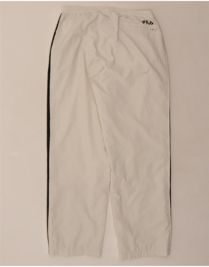 FILA Mens Tracksuit Trousers Medium White Polyester Vintage Fila and Second-Hand Fila from Messina Hembry 