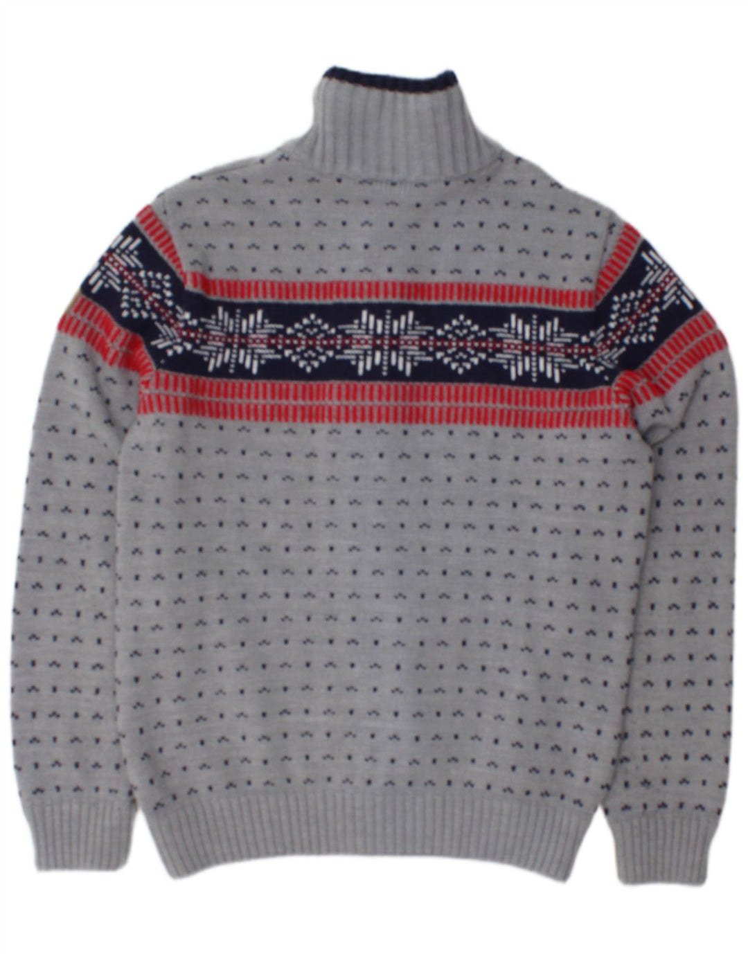 CMP Męski sweter rozpinany z pełnym zamkiem IT 50 Średni szary Fair Isle akryl