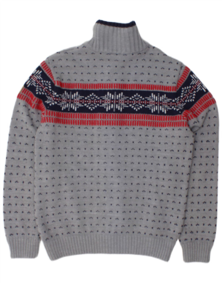 CMP Męski sweter rozpinany z pełnym zamkiem IT 50 Średni szary Fair Isle akryl