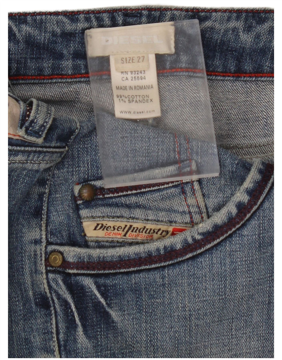 DIESEL Damska Mini Spódnica Dżinsowa W27 Mała Niebieska Bawełniana