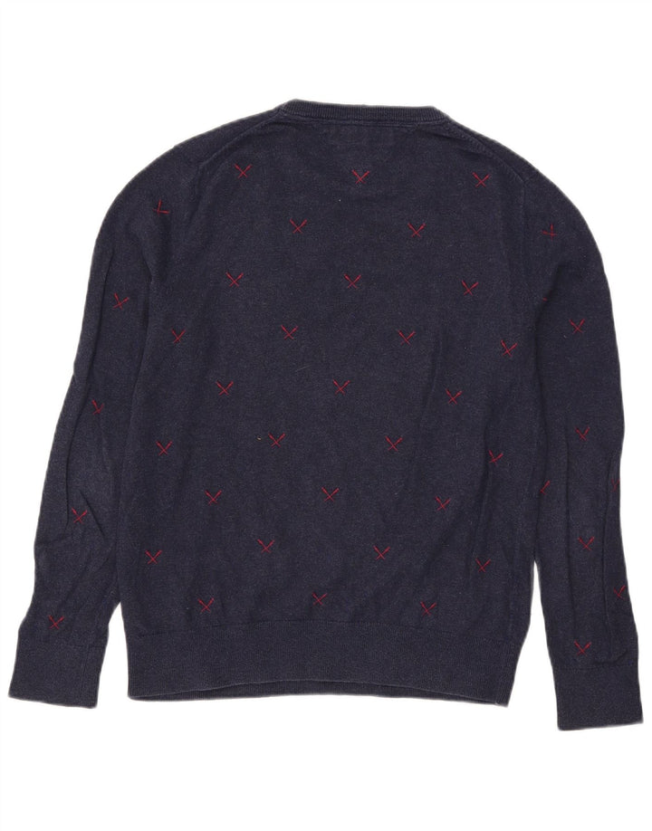 Męski sweter z okrągłym dekoltem Tommy Hilfiger, mały granatowy poliester