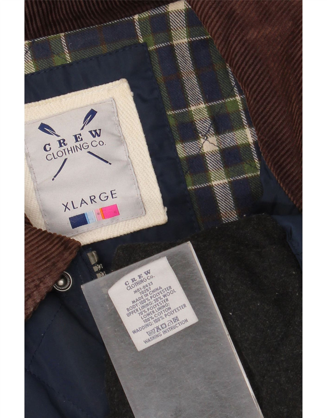 Crew Clothing Męska pikowana kurtka UK 42 XL Granatowy poliester