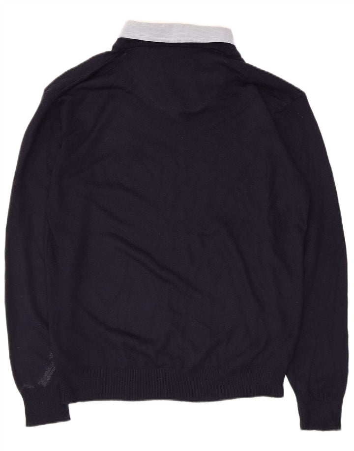 Męski sweter Pierre Cardin z dekoltem w kształcie litery V, średni granatowy akryl