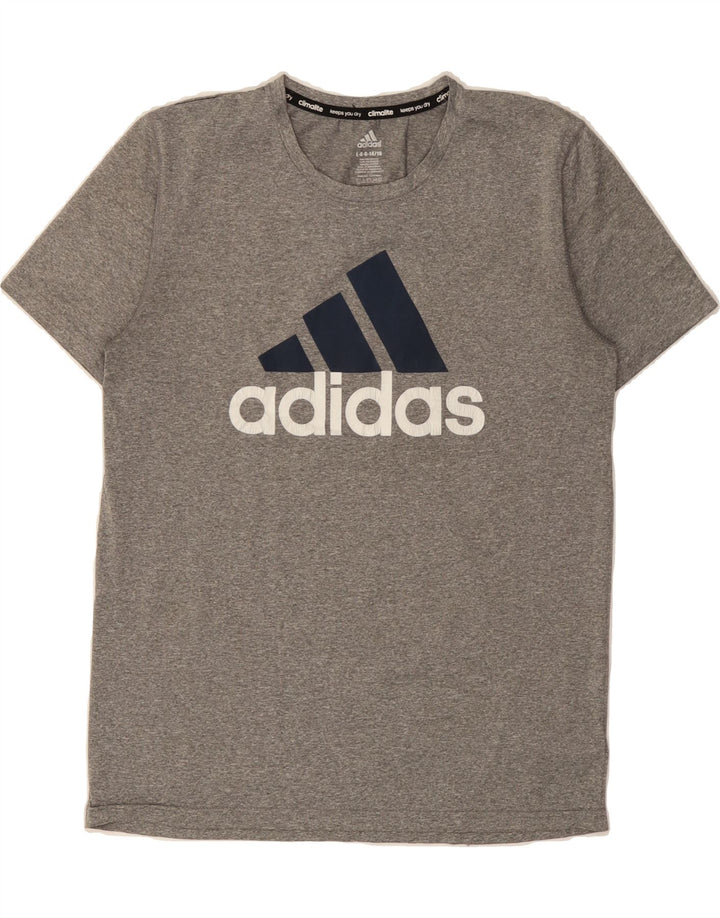 ADIDAS Boys Graphic T-Shirt Top 14-15 Years Large Grey Polyester Vintage Adidas and Second-Hand Adidas from Messina Hembry 