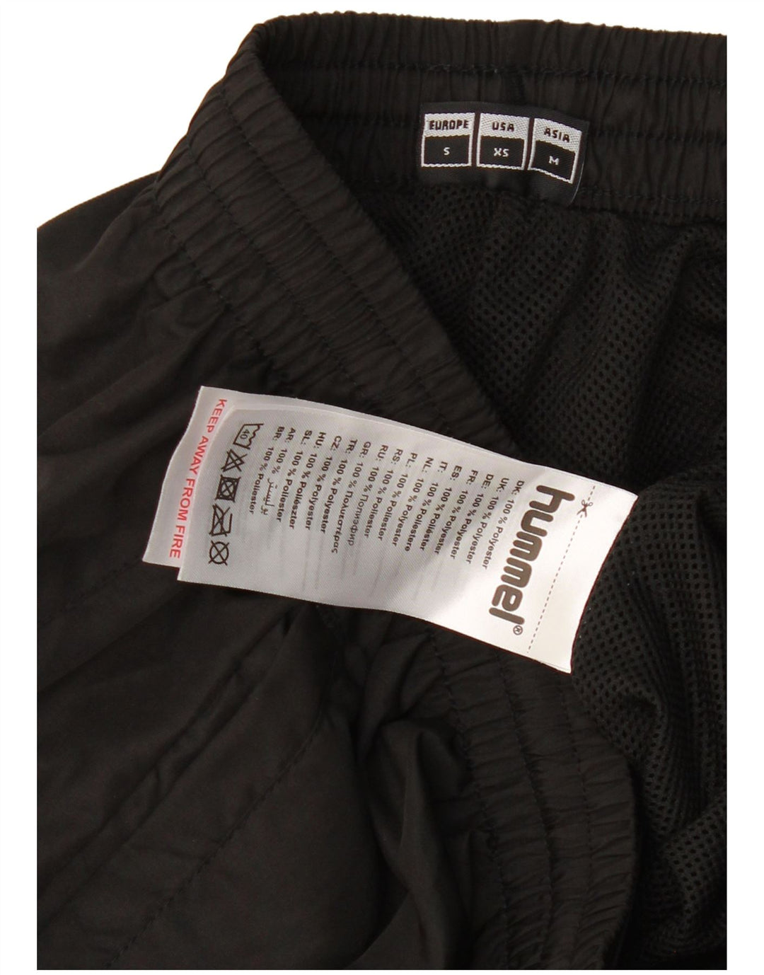 Męskie spodnie dresowe HUMMEL z grafiką, małe, czarne, poliestrowe