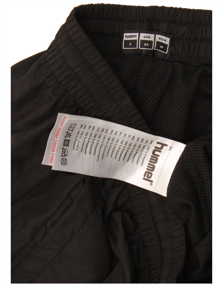 Męskie spodnie dresowe HUMMEL z grafiką, małe, czarne, poliestrowe