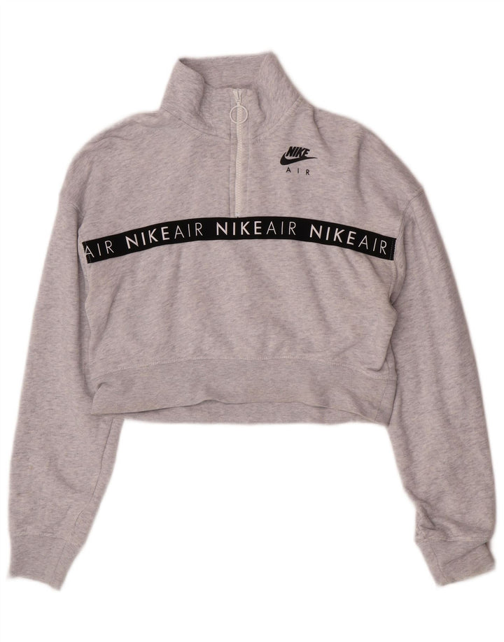 Damska bluza Nike Crop Graphic Jumper UK 10 Small Grey Flecked