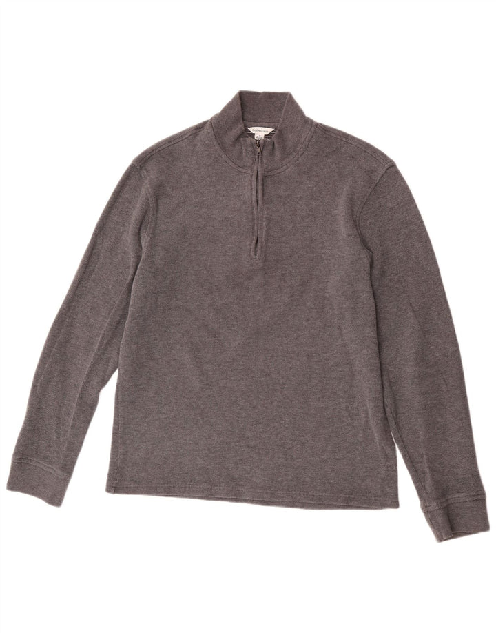 Męska bluza z zamkiem błyskawicznym Calvin Klein, mała, szara, bawełniana