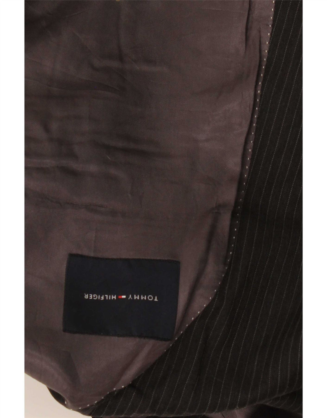 Męska marynarka zapinana na 2 guziki Tommy Hilfiger UK 40, duża, czarna wełna w prążki