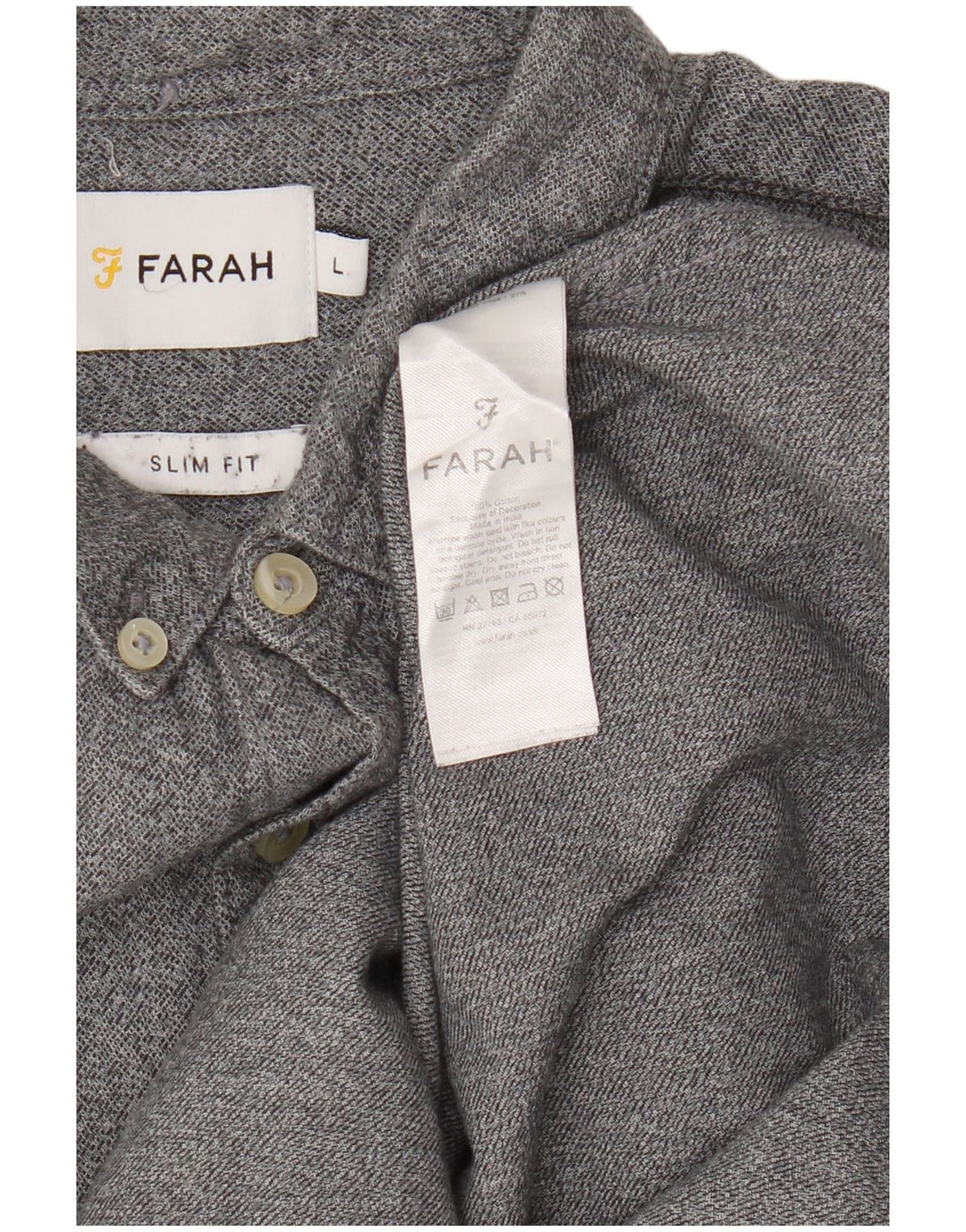 Koszula męska Farah Slim Fit, duża, szara, bawełniana