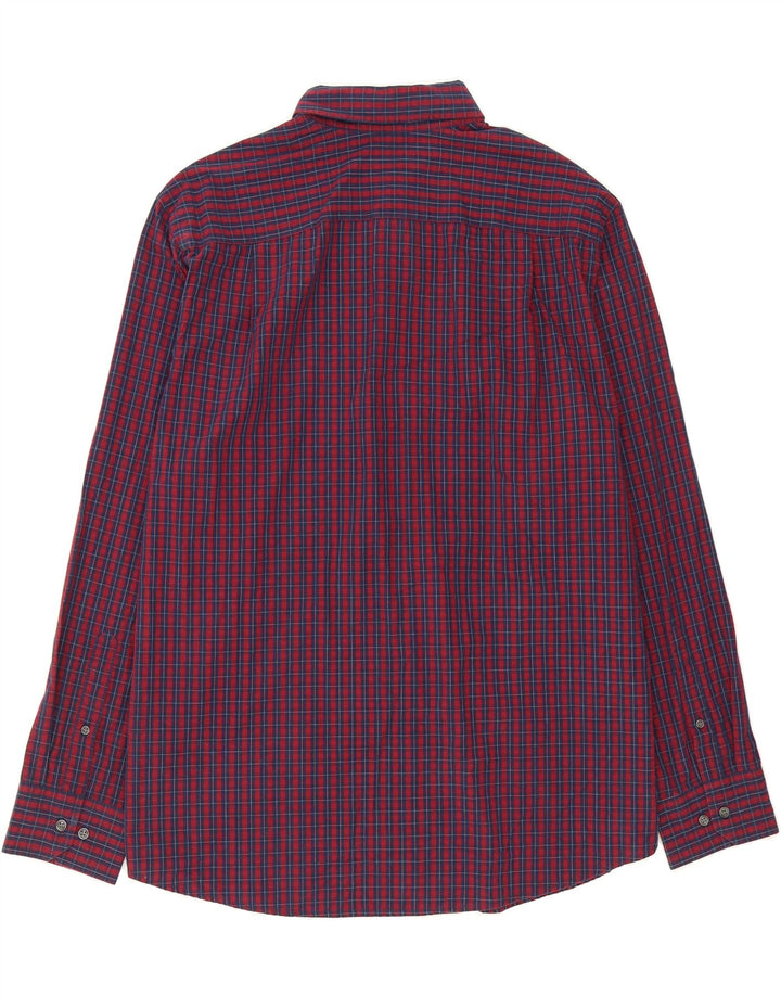 DOCKERS Mens Shirt XL Burgundy Check Cotton Vintage Dockers and Second-Hand Dockers from Messina Hembry 