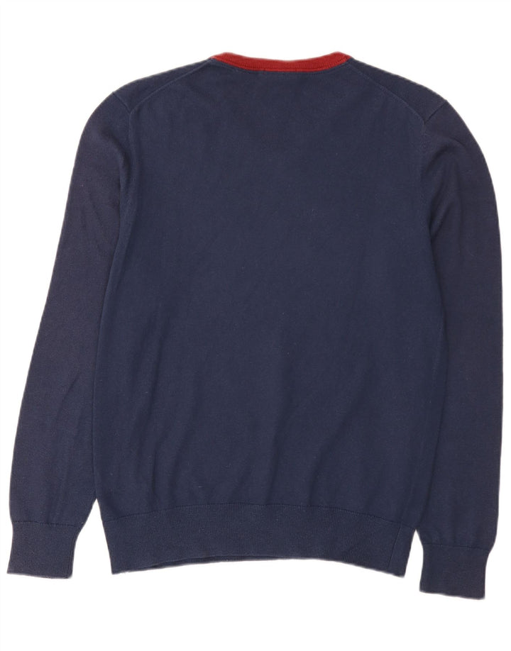 Męski sweter Timberland z dekoltem w kształcie litery V, mały, granatowy, bawełniany