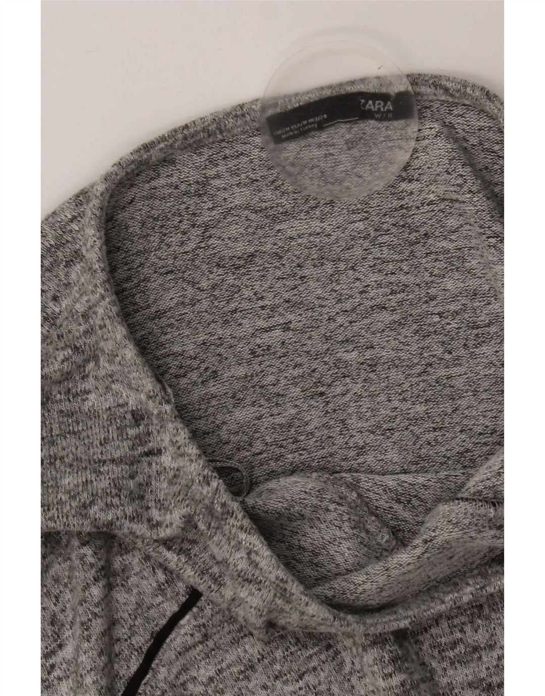 Damski top oversize Zara z rękawem 3/4, UK 14, średni szary, nakrapiany